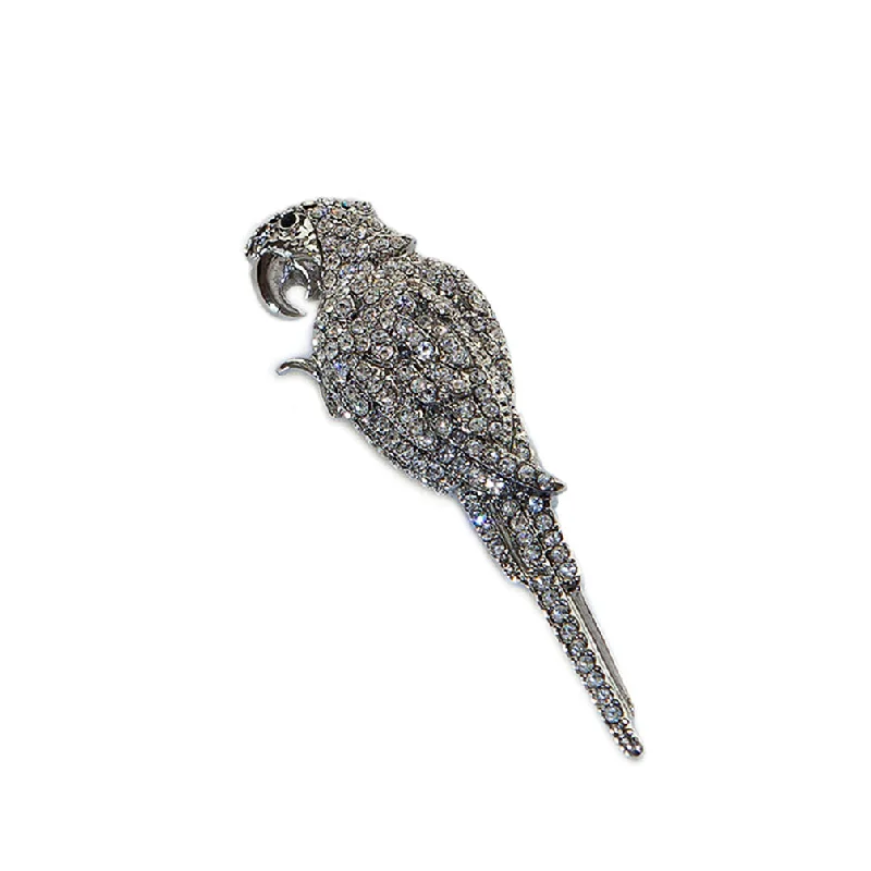 Sparkling Diamante Parrot Brooch