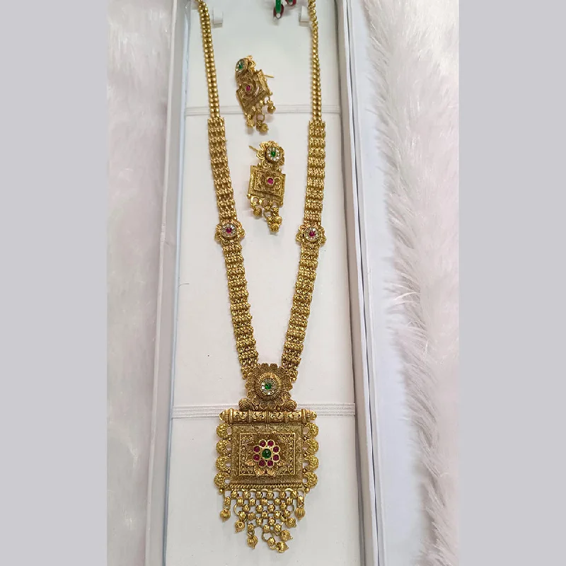 Pari Art Jewellery Forming Pota Stone Long Necklace Set