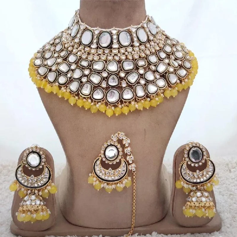 Sai Fashion Gold Plated Kundan And Beads Necklace Set