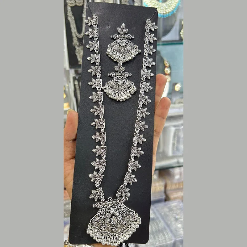 Kavita Art Oxidised Plated Long Necklace Set