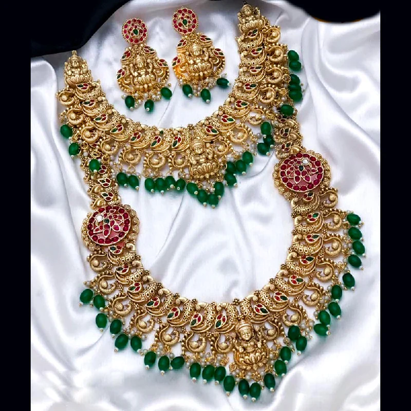 Pooja Bangles Gold Plated Double Necklace Set