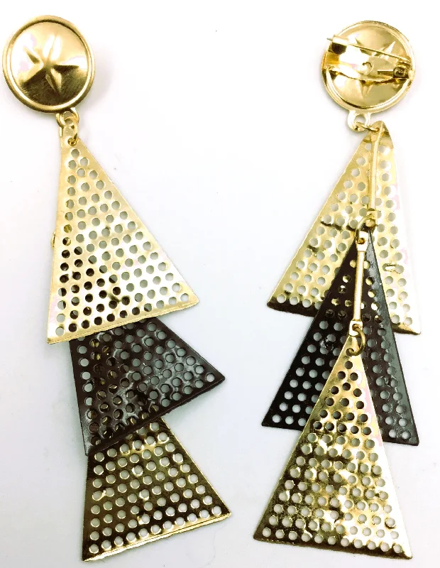 Golden & Black Triangle Brooch