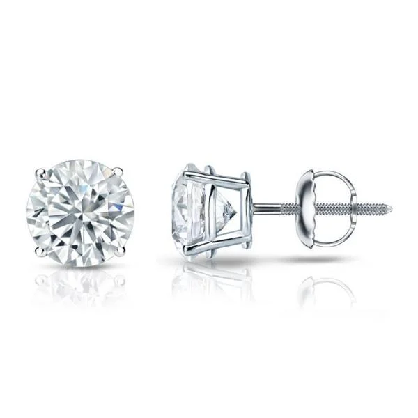 Auriya Platinum GIA Certified 4.70 carat TDW Round Diamond Stud Earrings