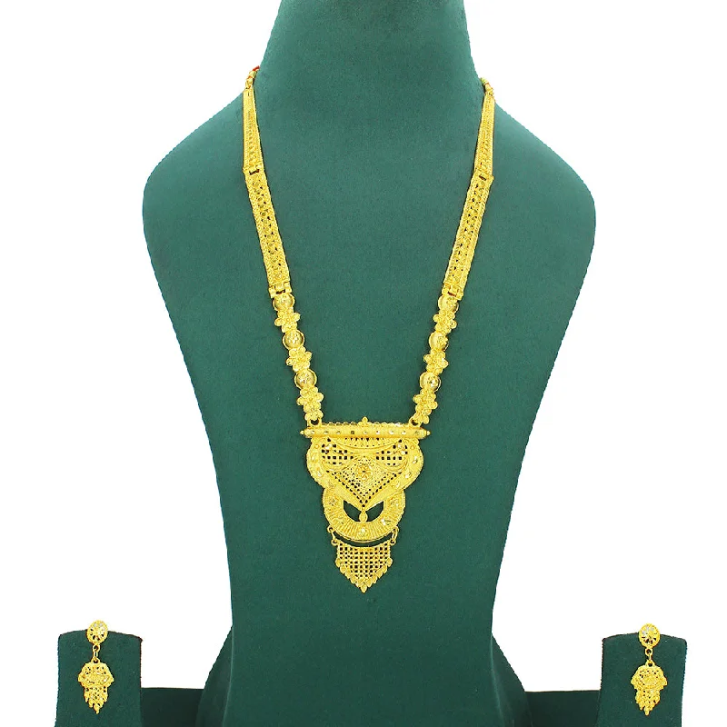 Mahavir Dye Gold Plated Long Necklace Set