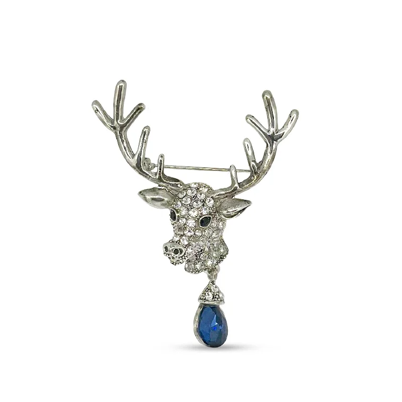 Silver Deer Shape Metal Brooch