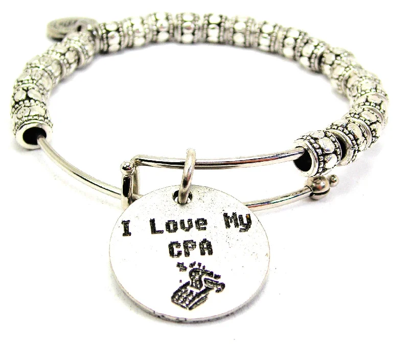 I Love My Cpa Metal Beaded Bracelet