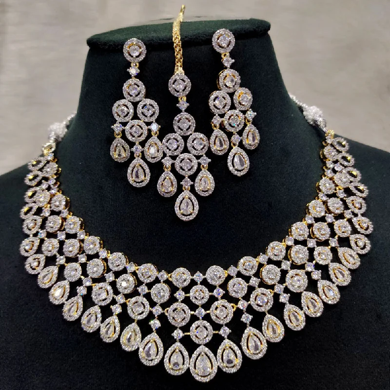 Aamrapali Gold Plated AD Necklace Set