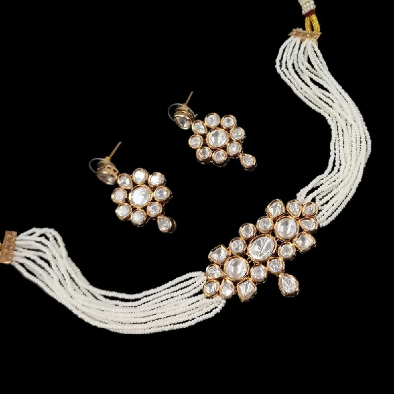 Padmawati Bangles Gold Plated Kundan And Pearl Choker Necklace Set