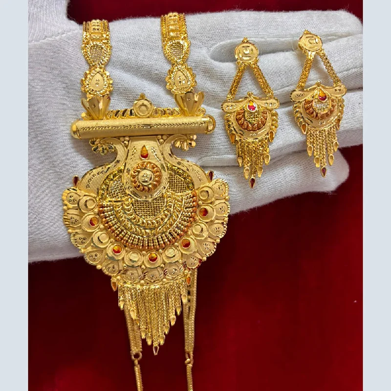 Pari Art Jewellery Forming Gold Long Necklace Set