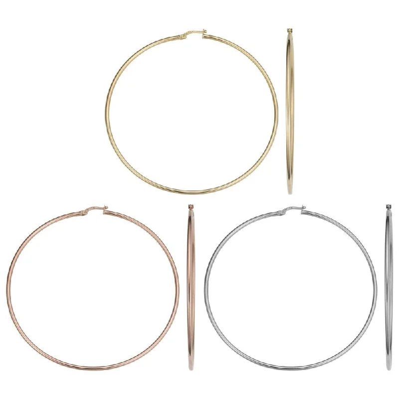 14k Gold 2x70mm Large Hoop Earrings (yellow gold, white gold or rose gold)