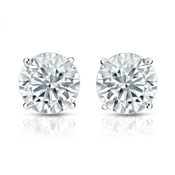 Auriya Platinum GIA Certified 5.50-Carat TDW Round Diamond Stud Earrings