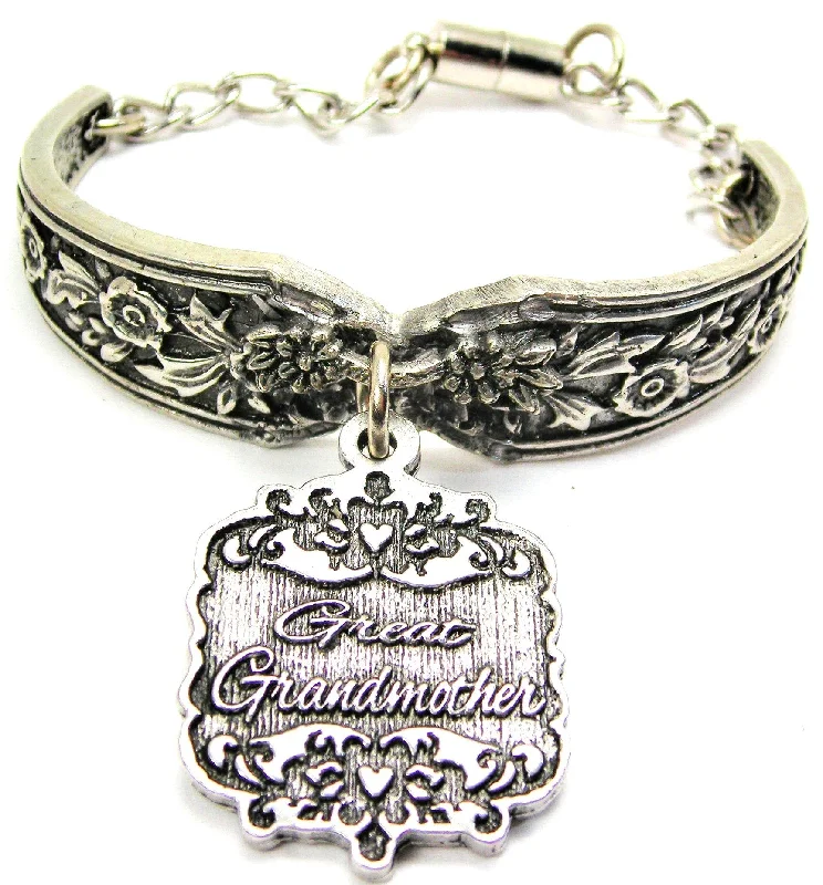 Great Grandmother Victorian Scroll Vintage Spoon Chain Bracelet