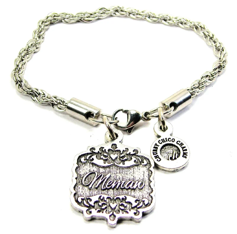 Memaw Victorian Scroll Rope Chain Bracelet