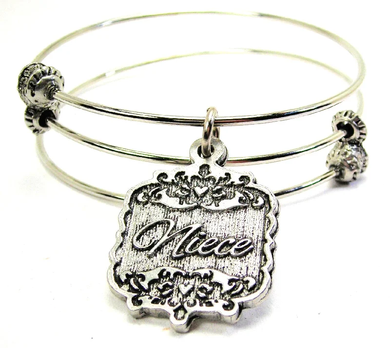 Niece Victorian Scroll Triple Style Expandable Bangle Bracelet