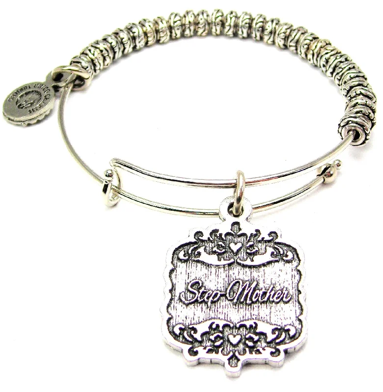 Step-Mother Victorian Scroll Metal Beaded Bracelet