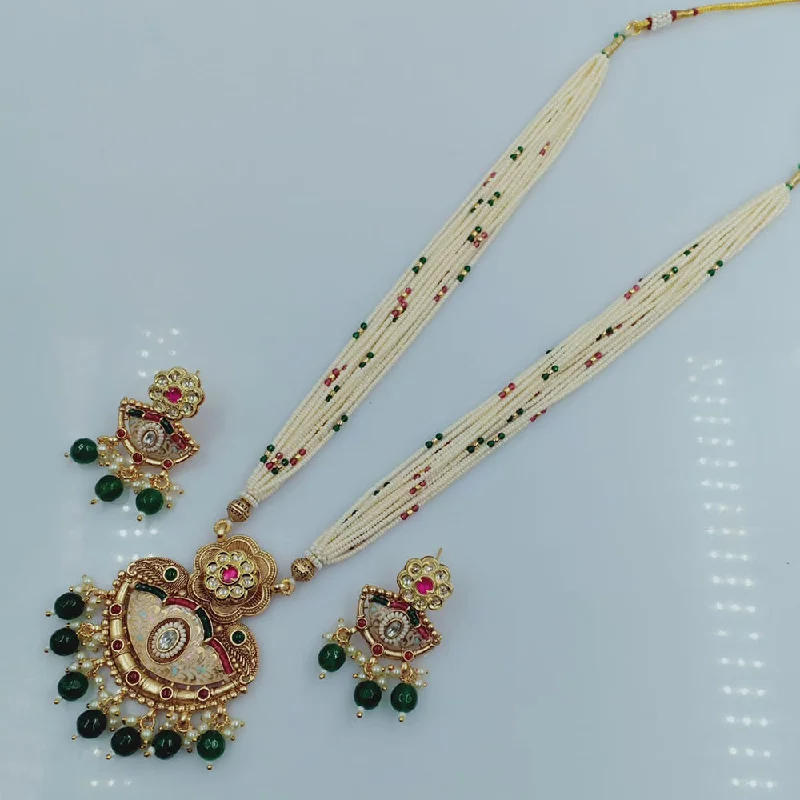 Rani Sati Jewels Gold Plated Long Necklace Set