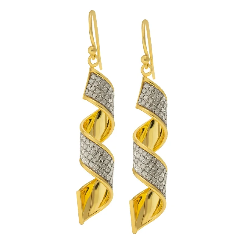 Victoria Townsend Yellow Gold over Sterling Silver Twist Drop Earrings