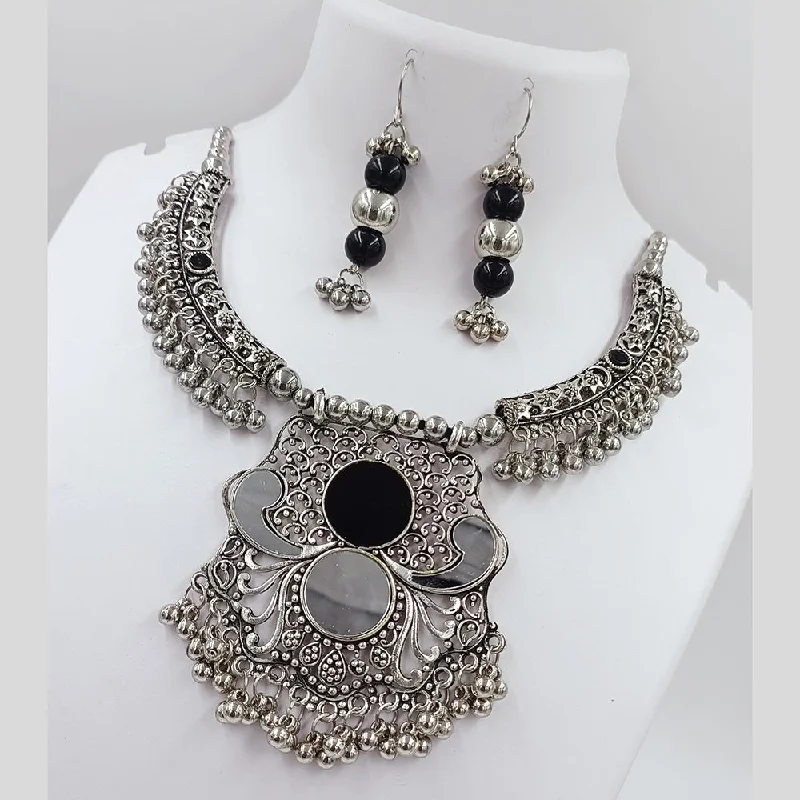 Kavita Art Oxidised Plated Mirror Necklace Set