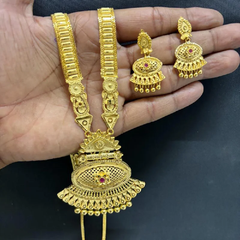 Pari Art Jewellery Forming Gold Long Necklace Set