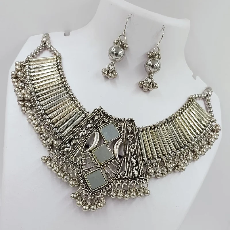 Kavita Art Oxidised Plated Mirror Necklace Set