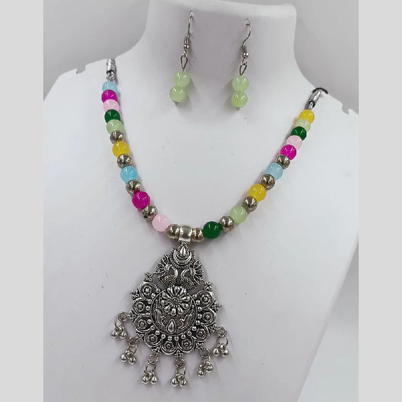 Kavita Art Oxidised Plated Pearls Necklace Set