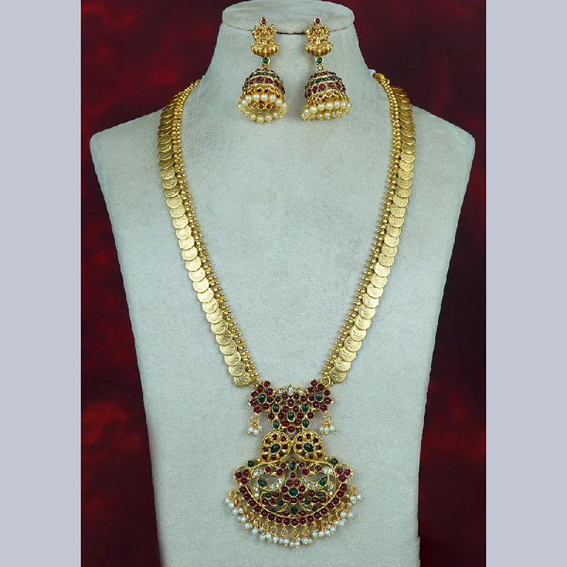 Diksha Collection Gold Plated Long Necklace Set