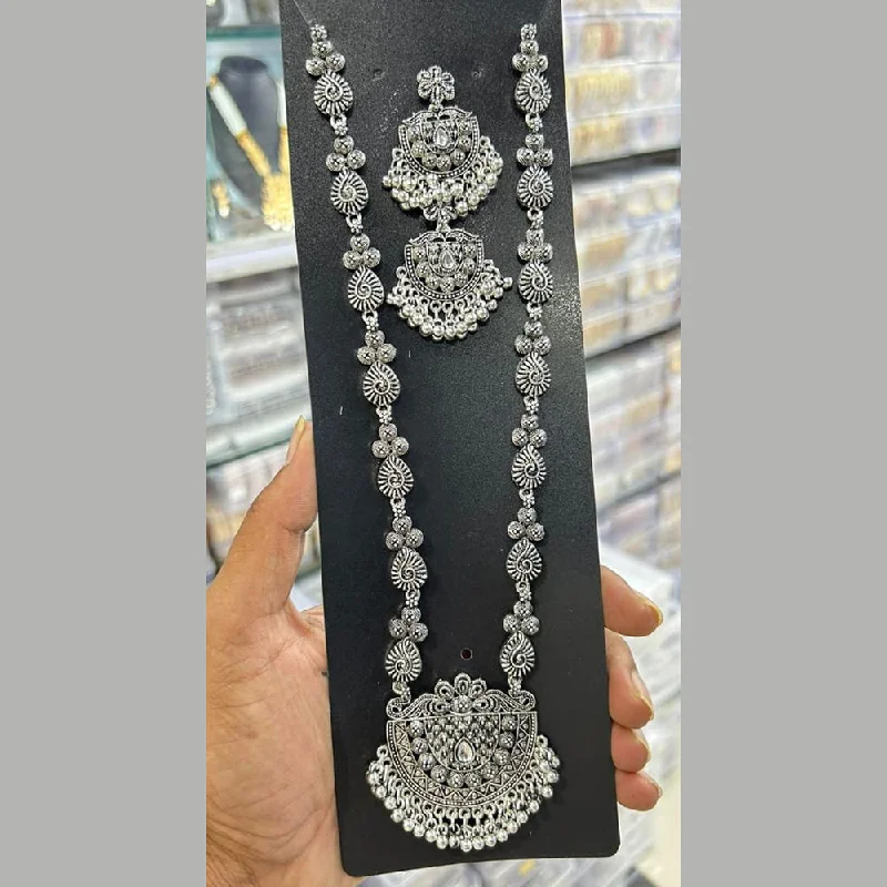 Kavita Art Oxidised Plated Long Necklace Set