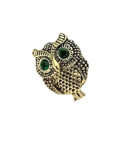 Golden Color Owl Shaped Golden Metal Brooch