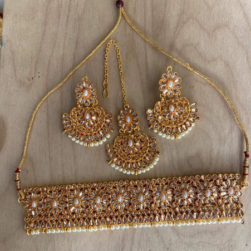 India Art Gold Plated Kundan Necklace Set