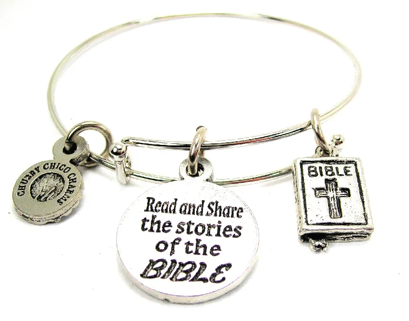 Read And Share The Stories Of The Bible Expandable Bangle Bracelet