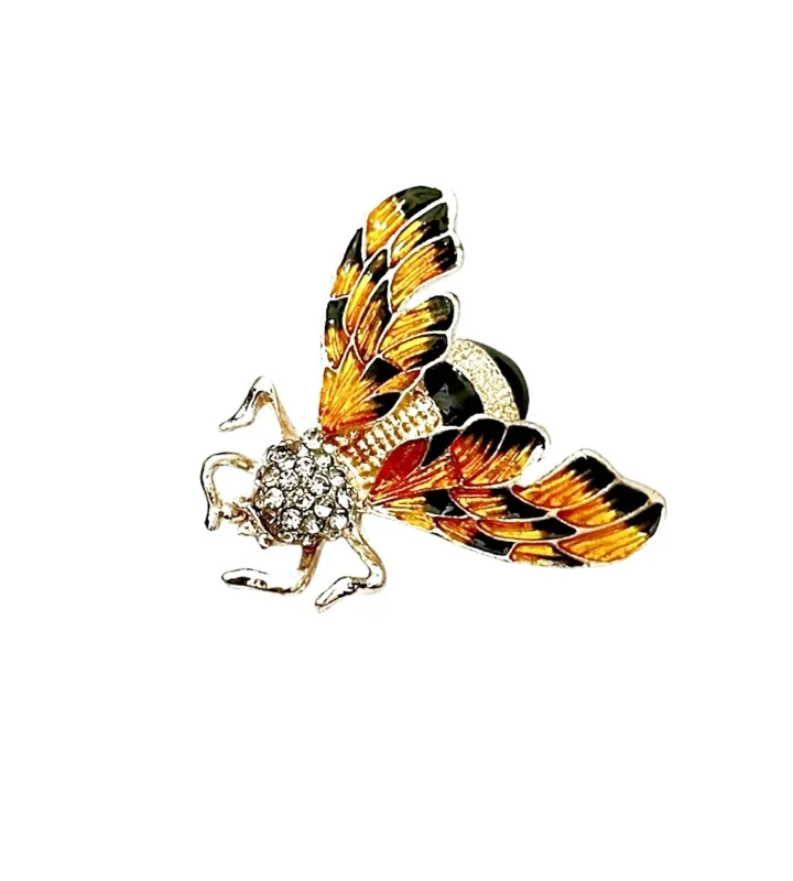 Golden Color Bee Shaped Golden Color Metal Brooch