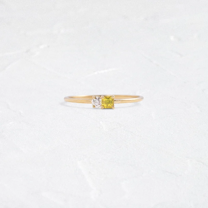 Lemon Sapphire Duet Ring, Edition 2