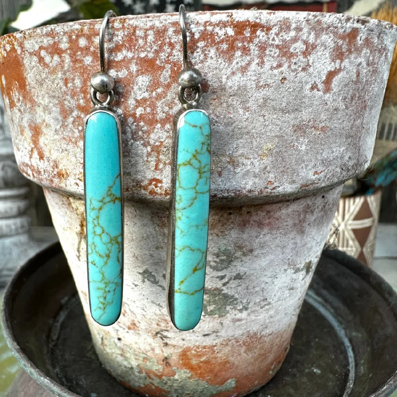 Sterling Silver & Turquoise Stick Pierced Earrings