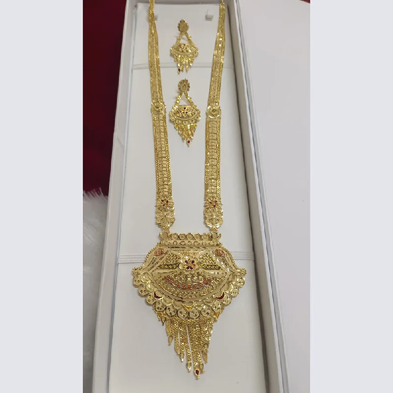 Pari Art Jewellery Gold Forming Gold Long Necklace Set