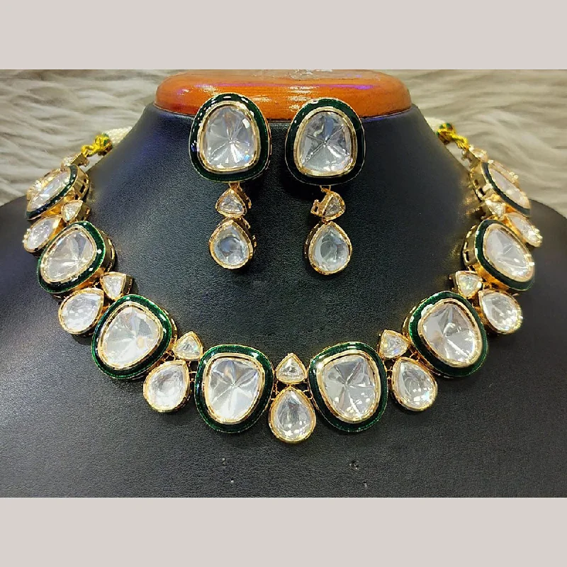 Jain Jewellers Gold Plated Kundan Necklace Set