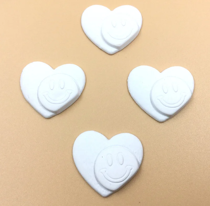 White Heart Shape Plastic Brooch Clip