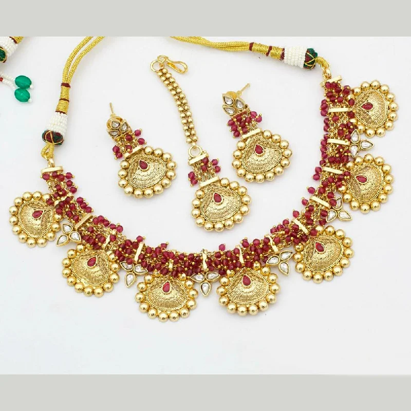 Kavita Art Gold Plated Kundan And Pearl Necklace Set