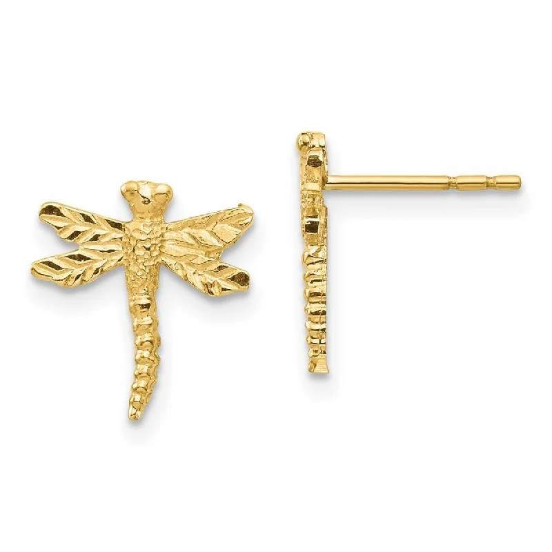 Curata 14k Dragonfly Post Earrings - 11.65x10.55mm Wide