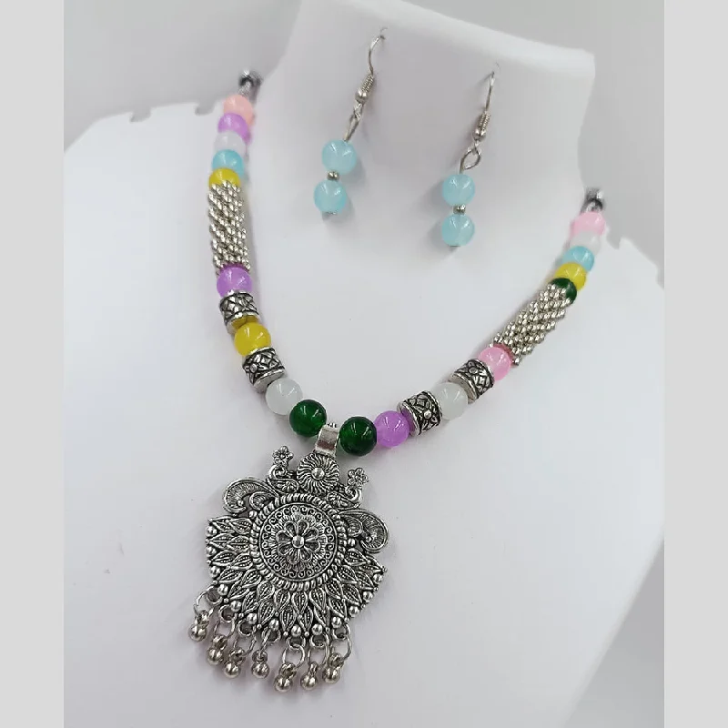 Kavita Art Oxidised Plated Pearls Necklace Set