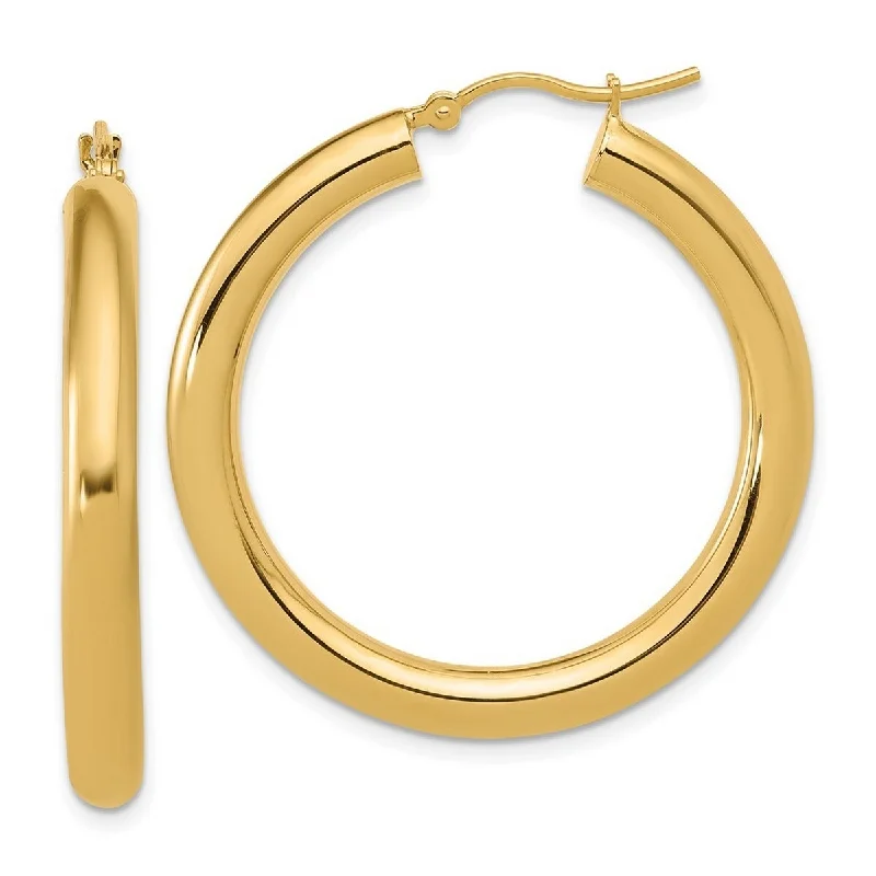 Curata 10k Yellow Gold Polished Lightweight 3x37mm Hoop Earrings