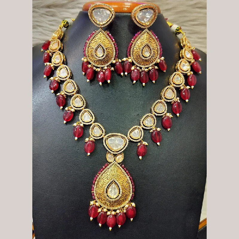 Jain Jewellers Gold Plated Kundan Necklace Set