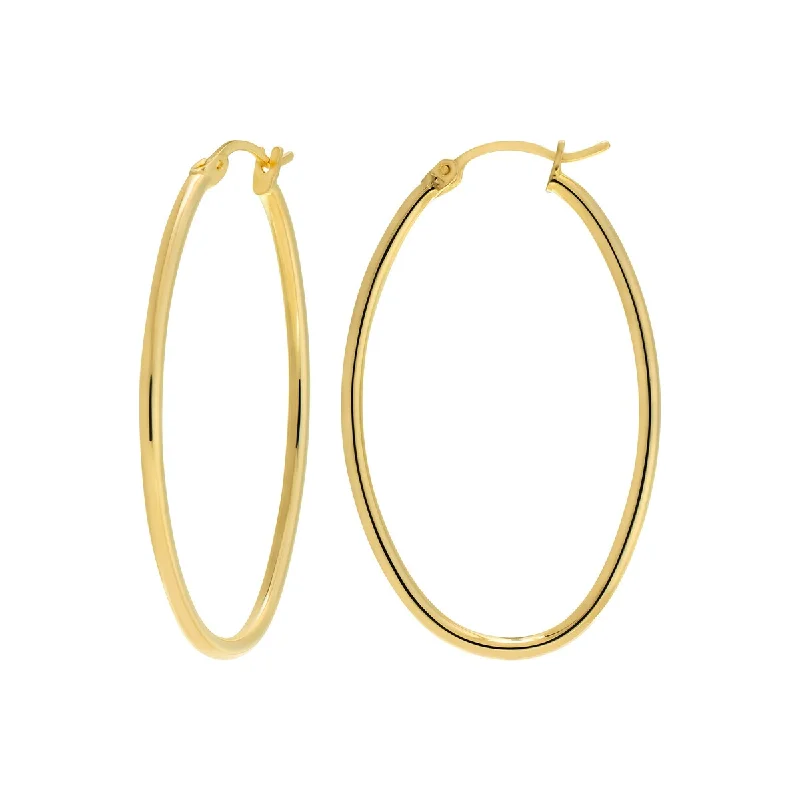 Victoria Townsend Yellow Gold over Sterling Silver Oval Hoop Earrings