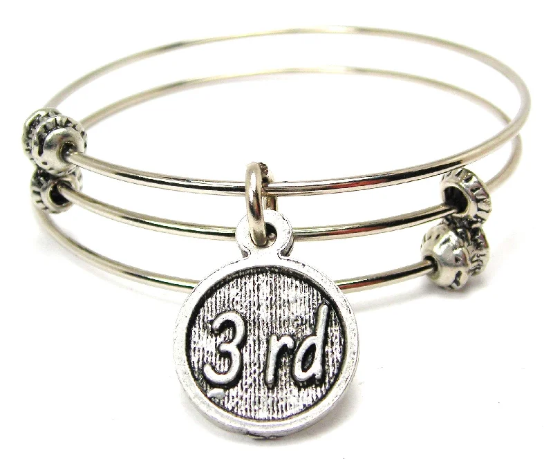 Third Base Triple Style Expandable Bangle Bracelet