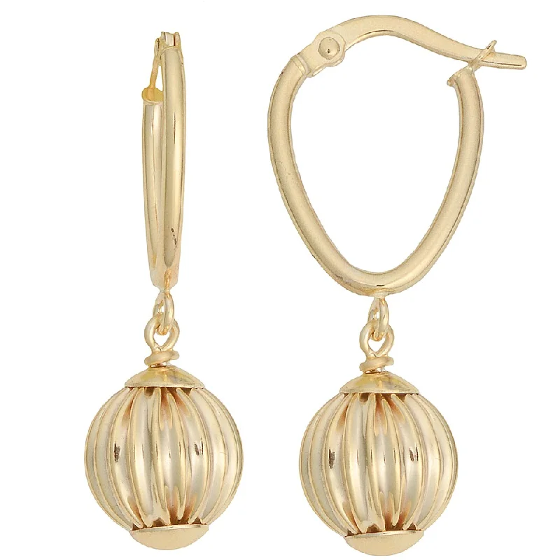 Fremada Italian 14k Yellow Gold Ball Drop Earrings