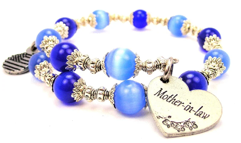 Mother-In-Law Cat's Eye Beaded Wrap Bracelet