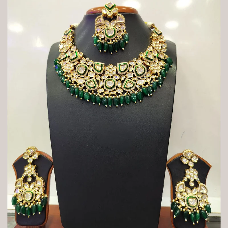 Jain Jewellers Gold Plated Kundan Necklace Set