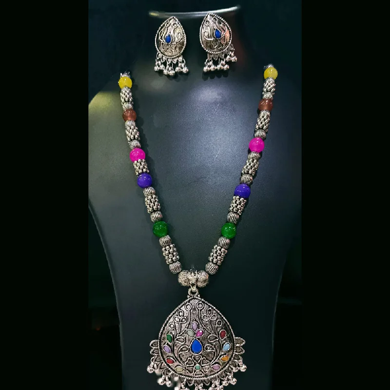 Manisha Jewellery Oxidised Plated Crystal Stone Necklace Set