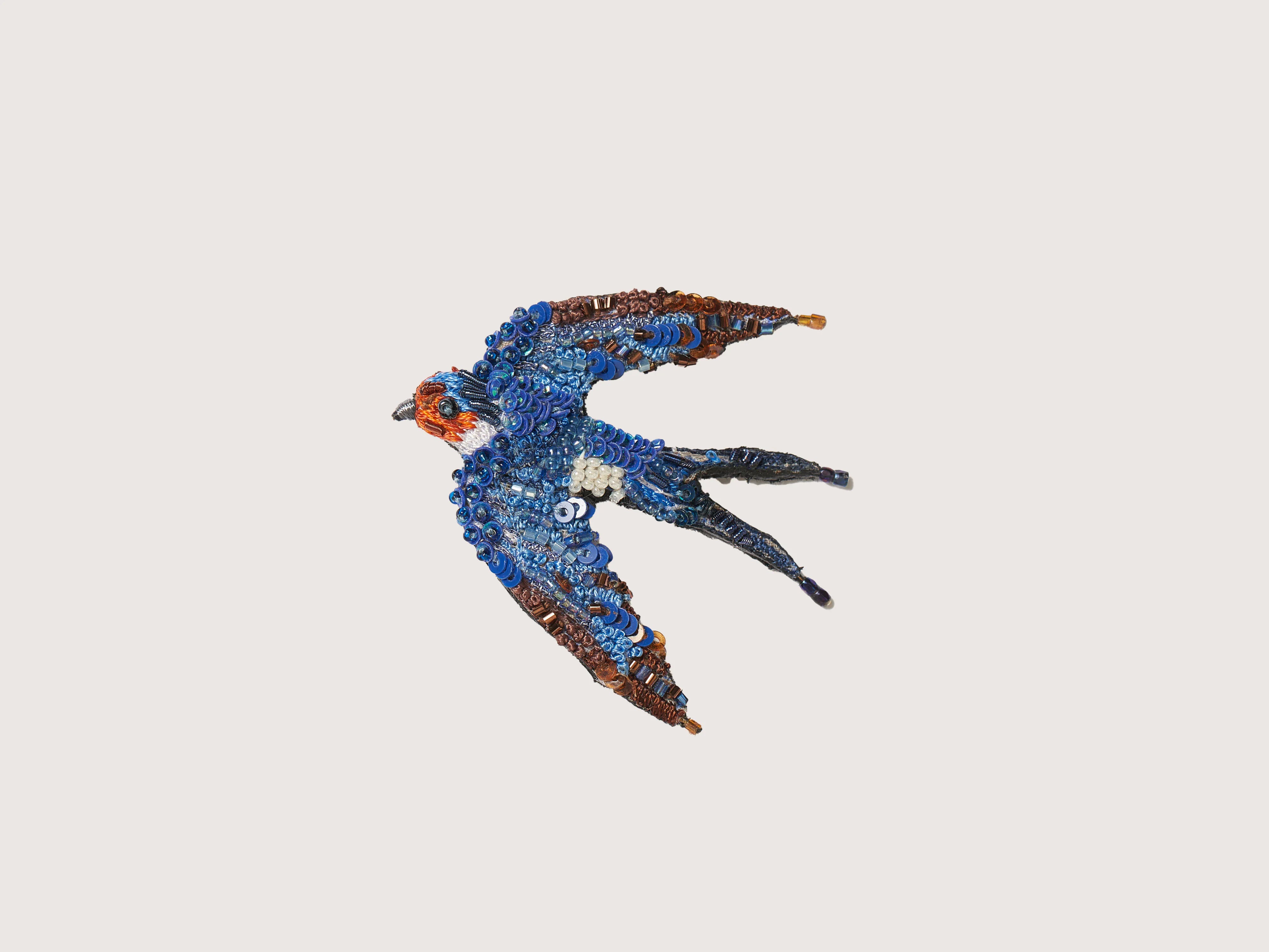 Flying Swallow Brooch (242 / W / BLUE)