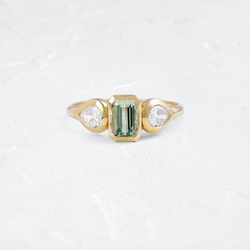 Moonrise Ring, 0.73ct. Mint Green Tourmaline