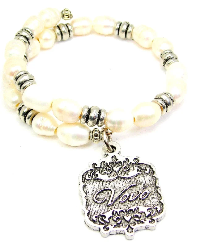 Vovo Victorian Scroll Fresh Water Pearl Wrap Bracelet